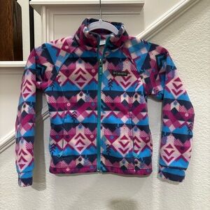 Columbia Fleece Aztec Pattern Zip Up Jacket